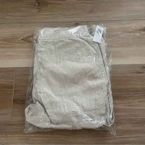 Old Navy High-Waisted Cropped Linen-Blend Tapered Pants in Flax Linen M - Picture 2 of 8